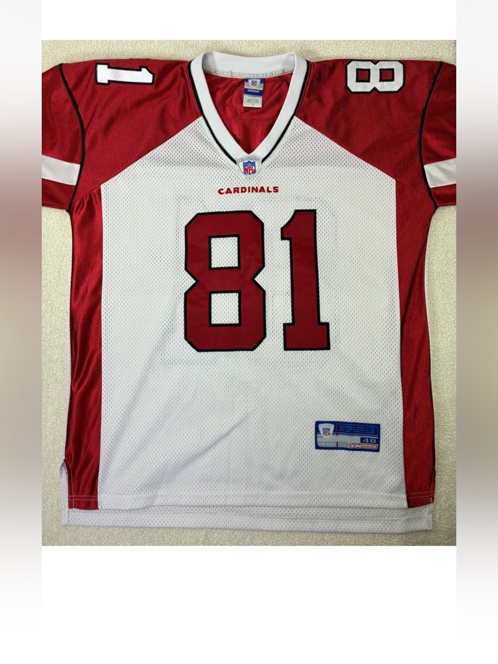 Vintage Reebok on Field Arizona Cardinals Anquan Boldin #81 NFL Jersey Size 48